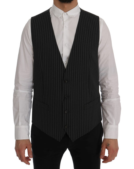 Dolce &amp; Gabbana elegant gråstribet vest vest