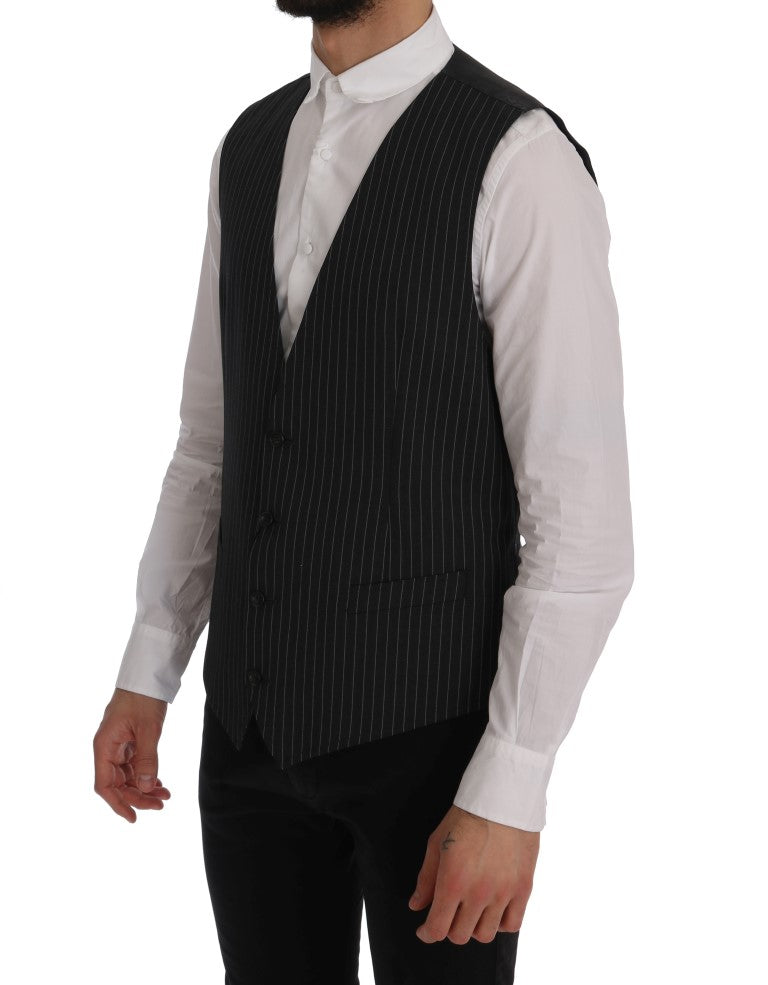 Dolce &amp; Gabbana elegant gråstribet vest vest