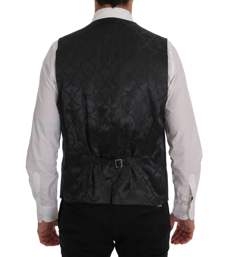 Dolce &amp; Gabbana elegant gråstribet vest vest