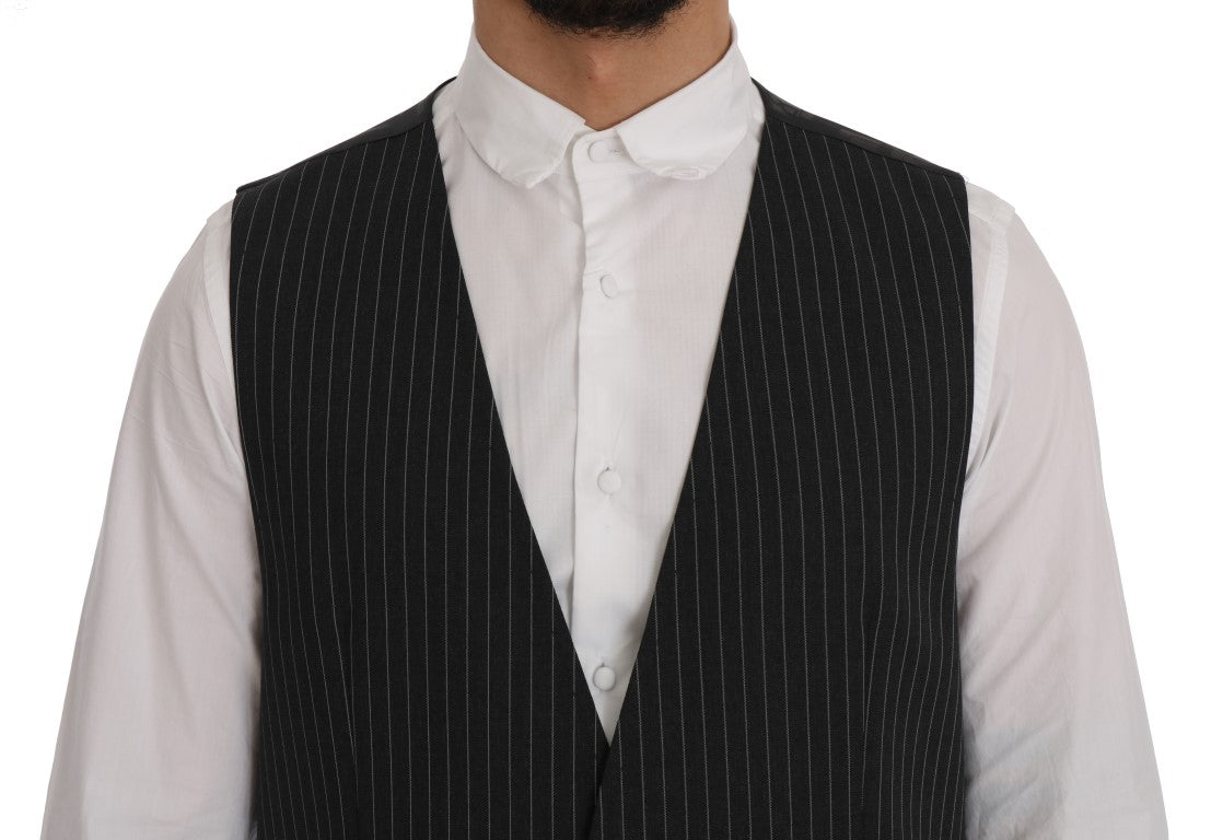 Dolce &amp; Gabbana elegant gråstribet vest vest