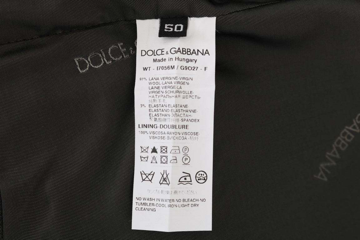 Dolce &amp; Gabbana Elegant gråstribet enkeltradet vest