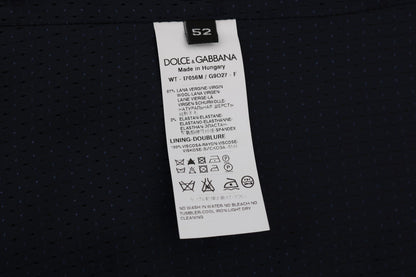 Dolce &amp; Gabbana Elegant Blå Stribet Vest