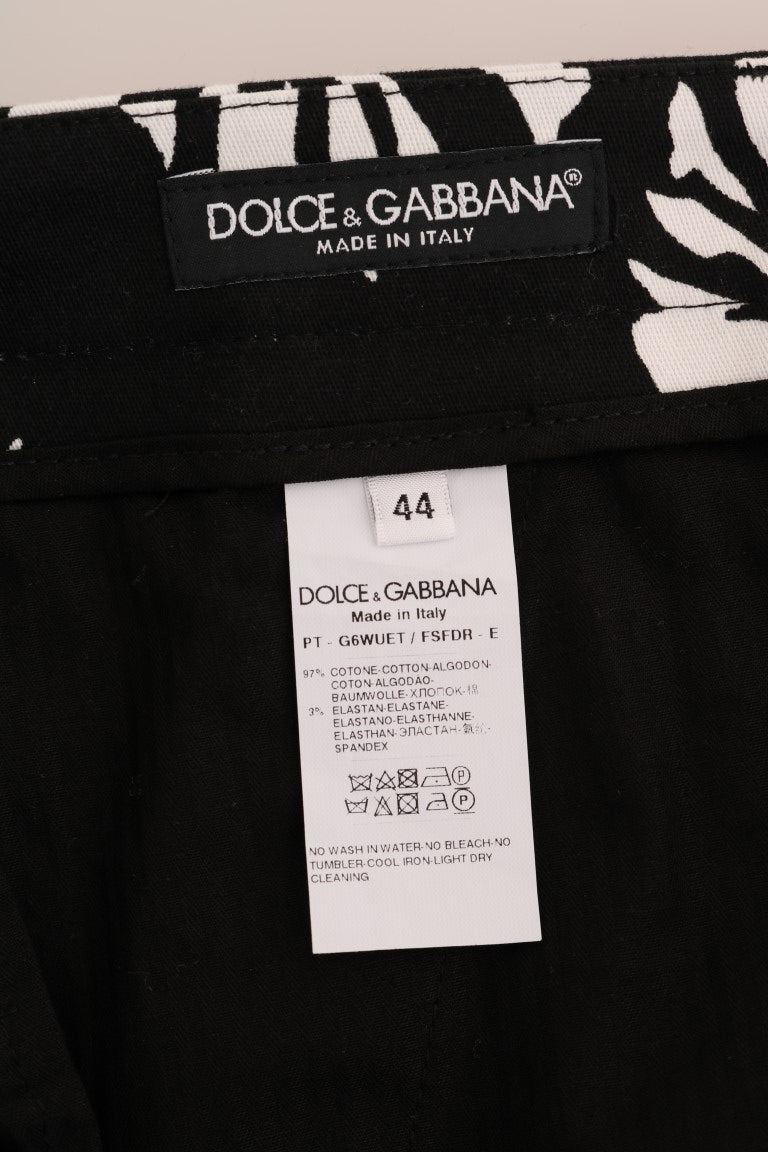 Dolce &amp; Gabbana Slim Fit Ankelbukser med bladtryk