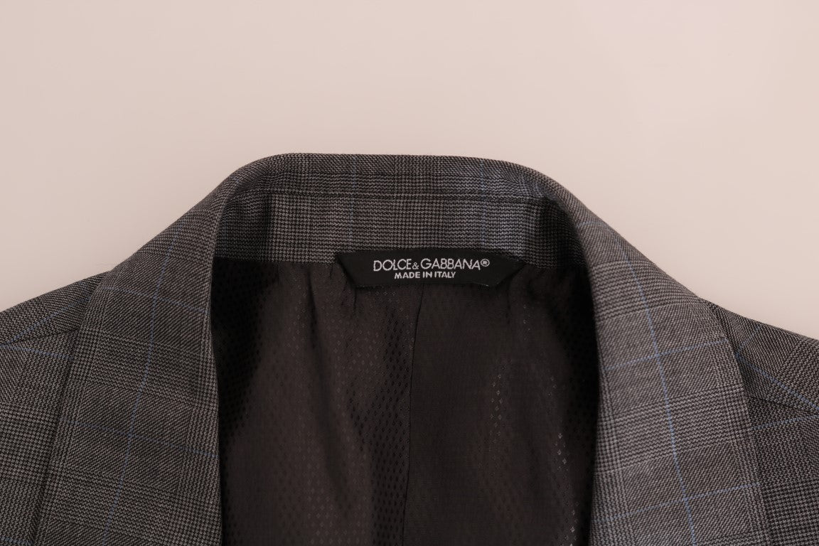 Dolce &amp; Gabbana Slank gråternet uldblazer