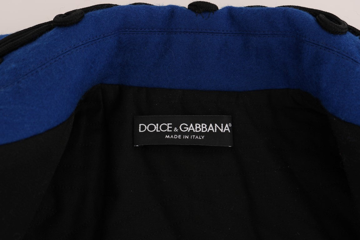 Dolce &amp; Gabbana Chic sort &amp; blå kort trenchjakke