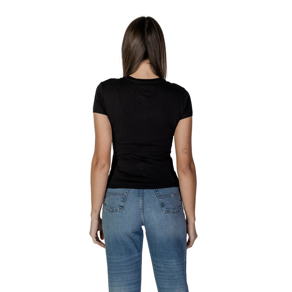 Tommy Hilfiger Jeans Black Cotton Rigenerato Tops & T-Shirt