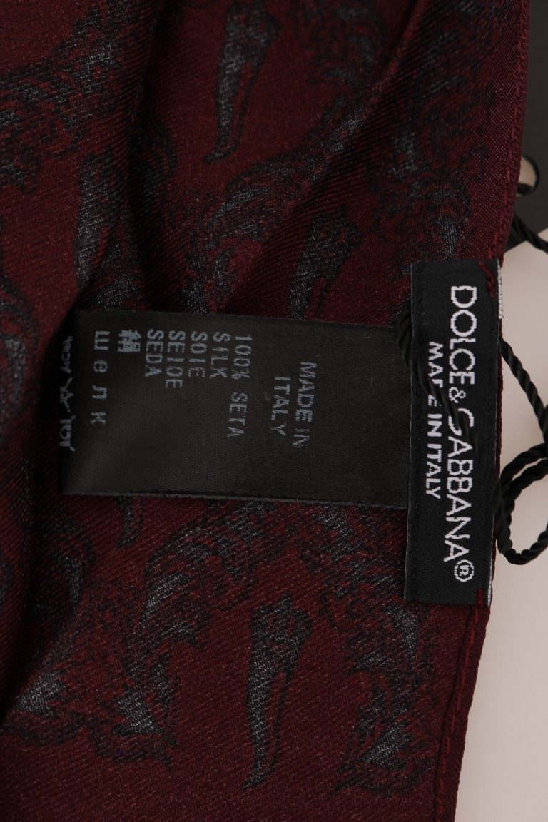 Dolce &amp; Gabbana Silke Bordeaux Crown Chili Print herretørklæde