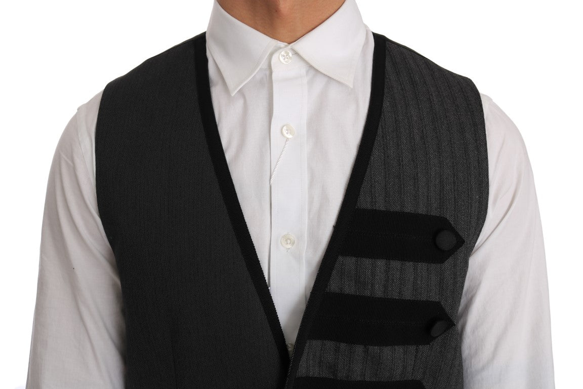 Dolce &amp; Gabbana Elegant grå Torrero-mønster formel vest