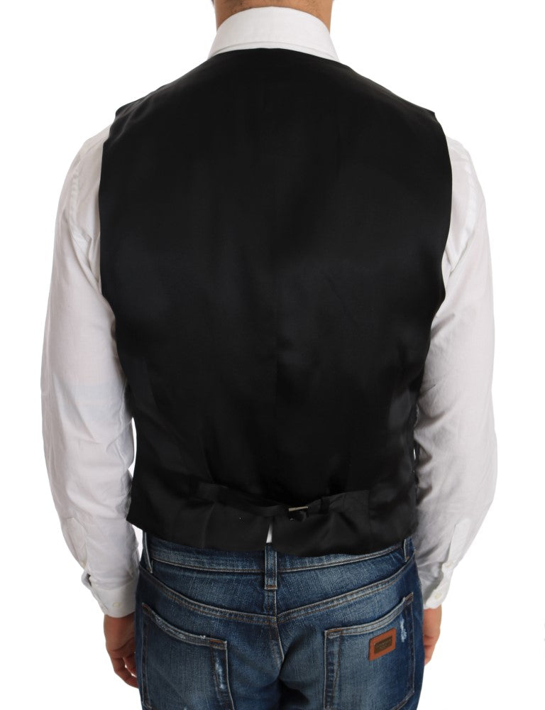 Dolce &amp; Gabbana Elegant Slim Fit formel vest i sort