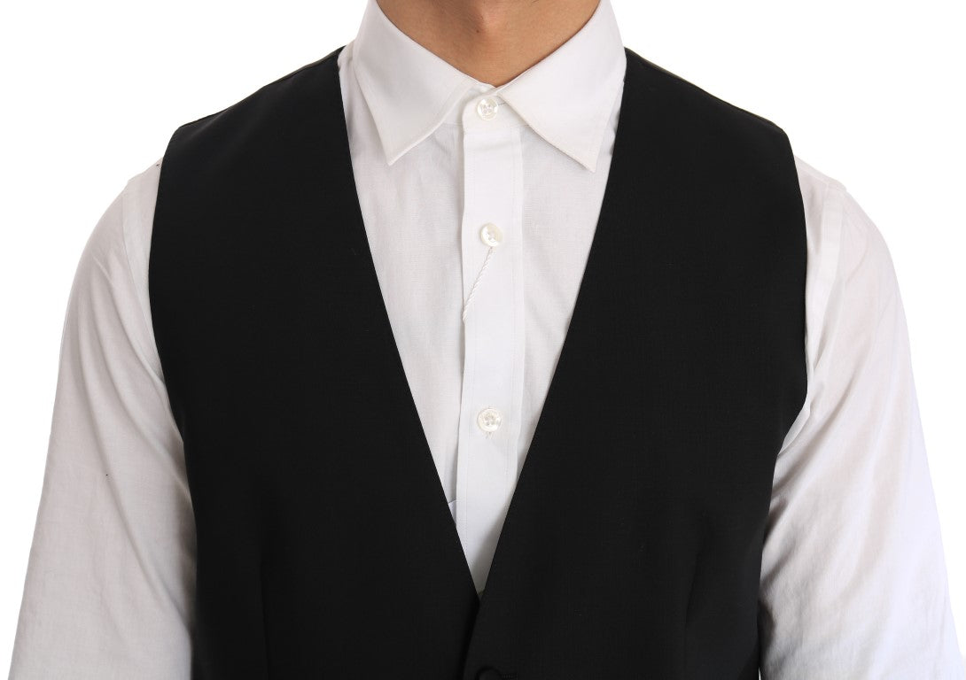 Dolce &amp; Gabbana Elegant Slim Fit formel vest i sort