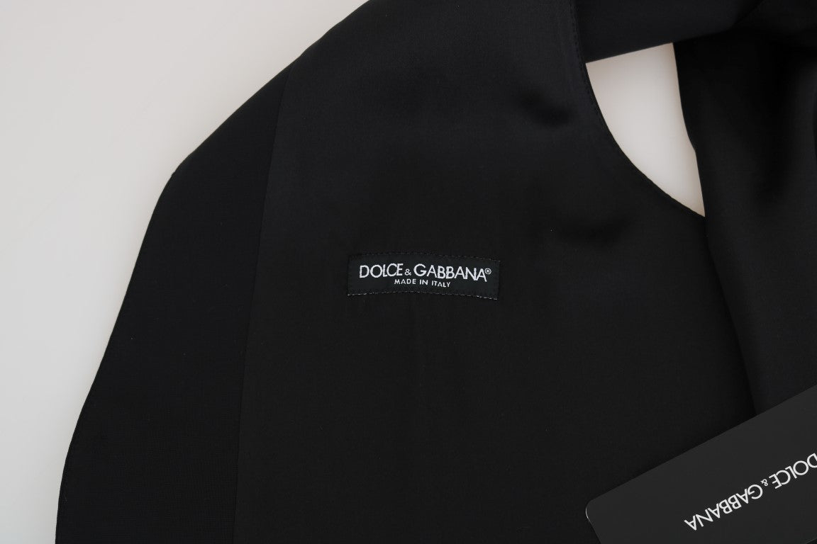 Dolce &amp; Gabbana Elegant Slim Fit formel vest i sort