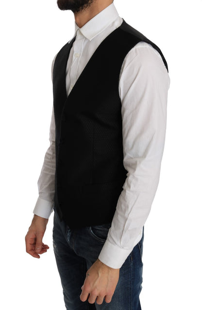 Dolce &amp; Gabbana Elegant Polkaprikket Sort Kjolevest