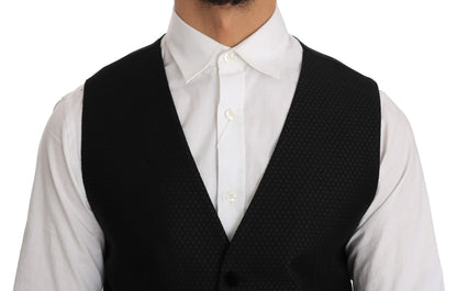 Dolce &amp; Gabbana Elegant Polkaprikket Sort Kjolevest