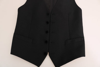 Dolce &amp; Gabbana Elegant Polkaprikket Sort Kjolevest