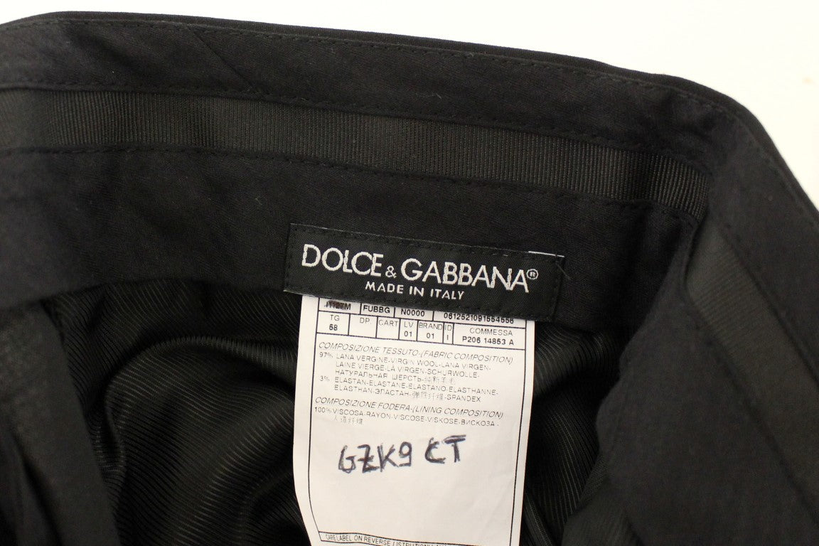 Dolce &amp; Gabbana elegante plisserede sorte uldbukser