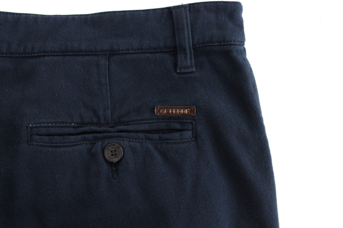 GF Ferre Elegant blå bomulds-stretch-chinos