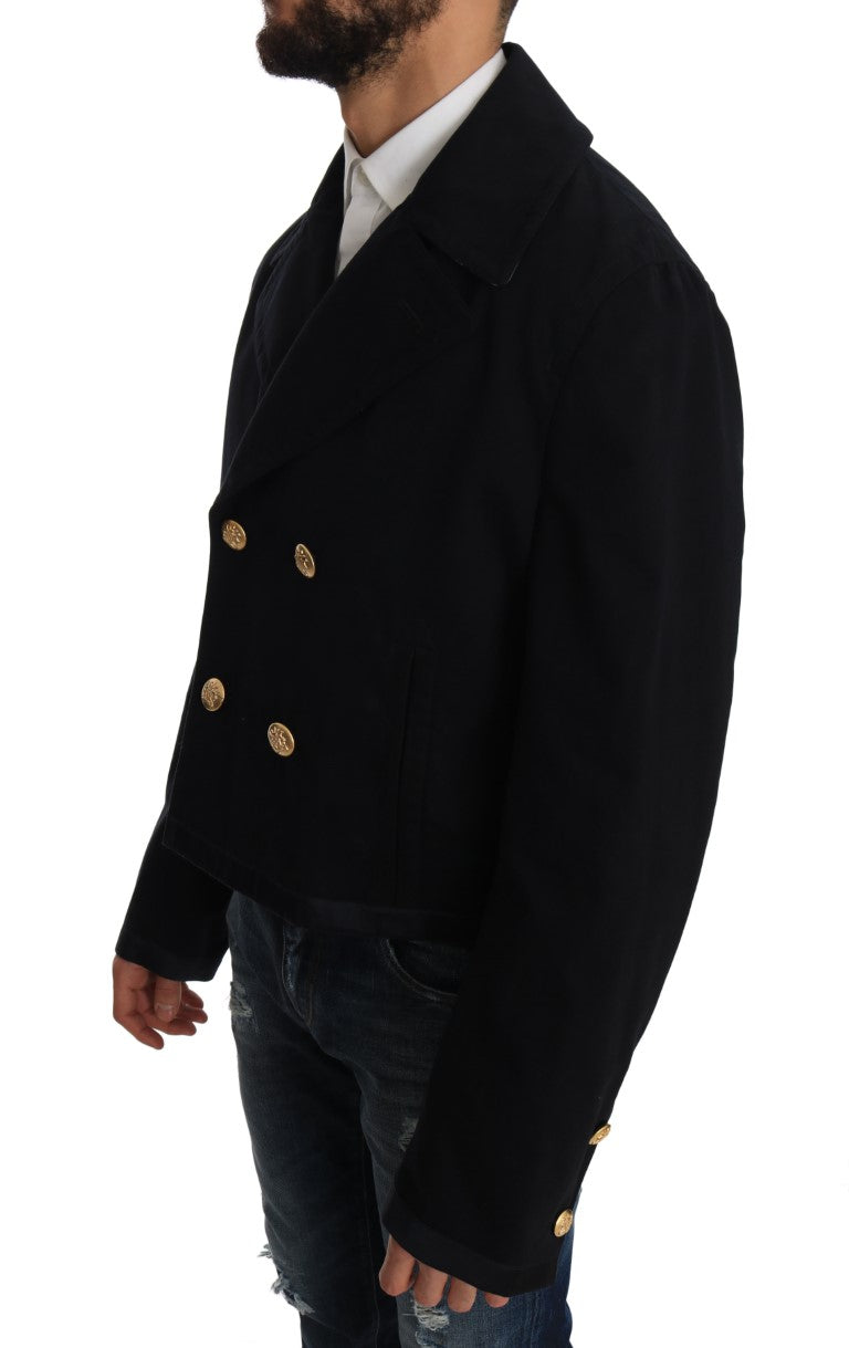 Dolce &amp; Gabbana elegant mørkeblå trenchcoat-jakke