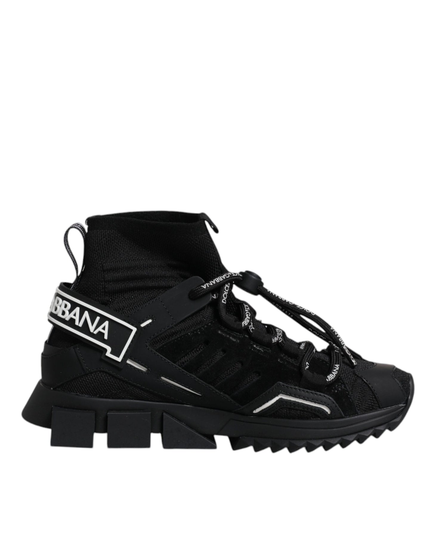 Dolce & Gabbana Black Sorrento Socks Logo Sneakers Shoes