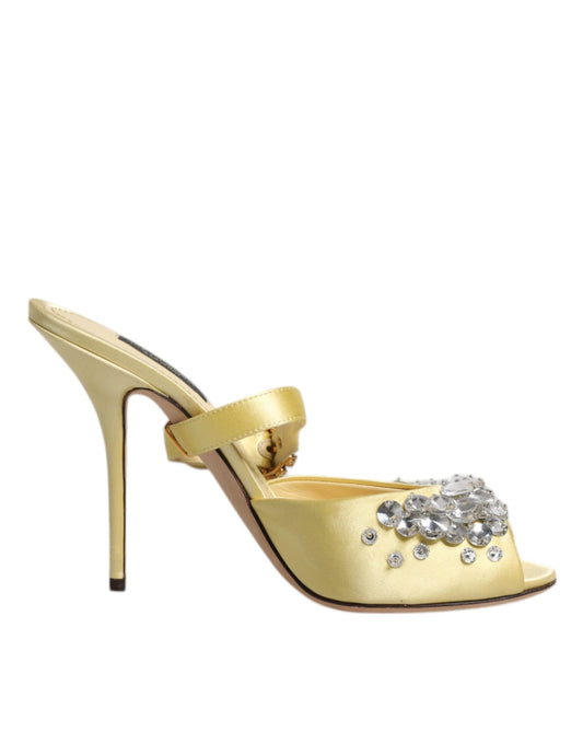 Dolce &amp; Gabbana Gule Krystal Slides KEIRA Sandaler Sko