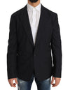 Dolce & Gabbana Elegant Slim Fit stribet uldsilkeblazer