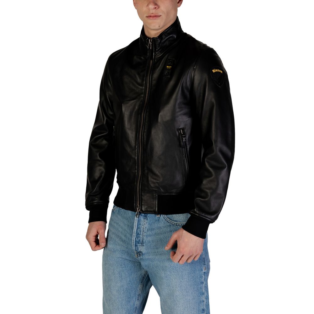 Blauer Black Leather Jacket