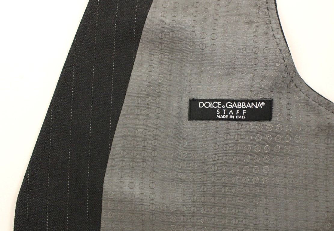 Dolce &amp; Gabbana Elegant gråstribet kjolevest