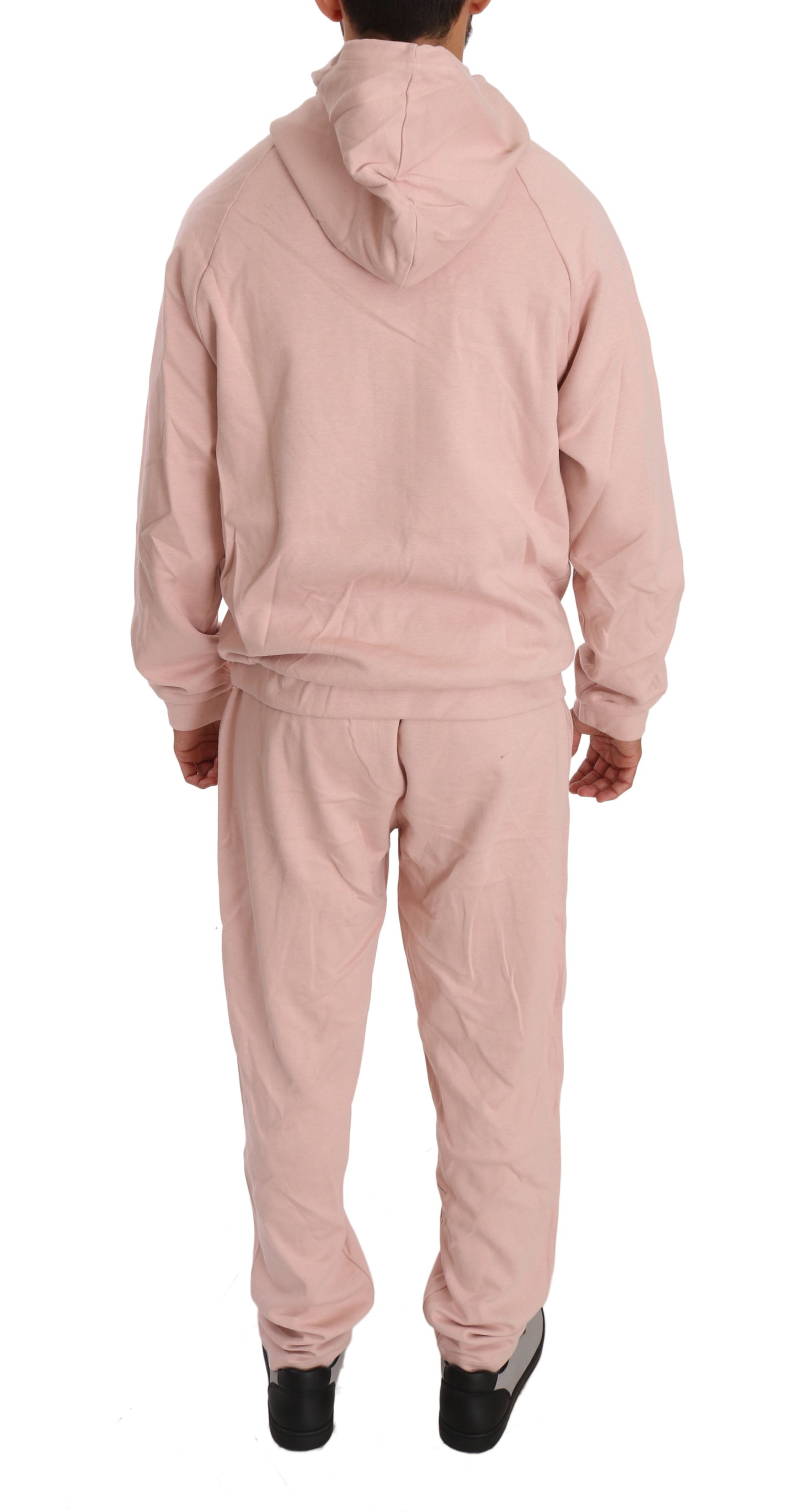 Billionær italiensk couture Elegant pink bomuld sweatsuit luksus komfort