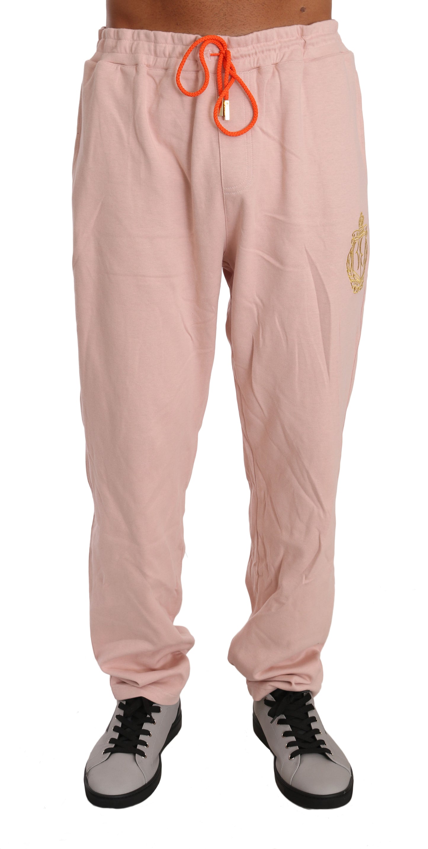 Billionær italiensk couture Elegant pink bomuld sweatsuit luksus komfort