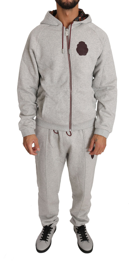 Milliardær italiensk couture Elegant grå hætte sweatsuit Ensemble