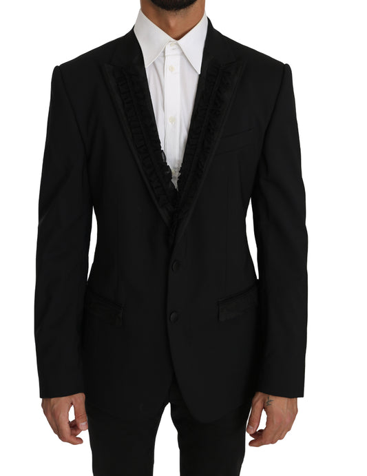 Dolce &amp; Gabbana Elegant Black Slim Fit Martini Blazer-jakke