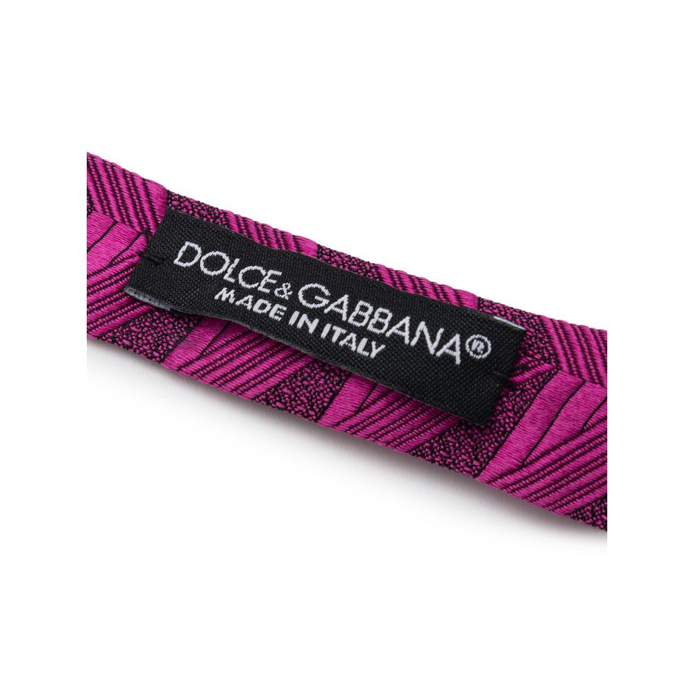 Dolce &amp; Gabbana Fuchsia silkeslips og sløjfe