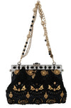 Dolce & Gabbana sort kvast guld barok krystal aften clutch