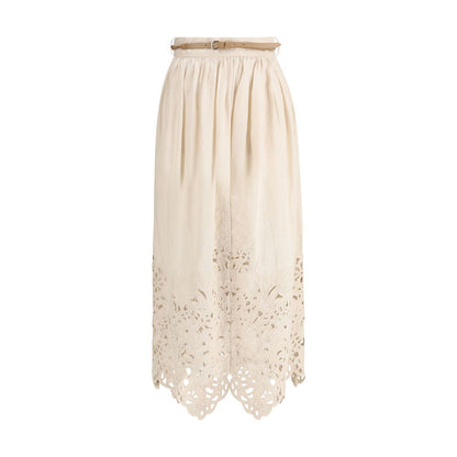 Zimmermann Wylie Embroidered Midi Skirt