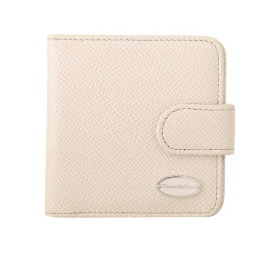 Dolce & Gabbana White Dauphine Leather Condom Case Holder Pocket Wallet