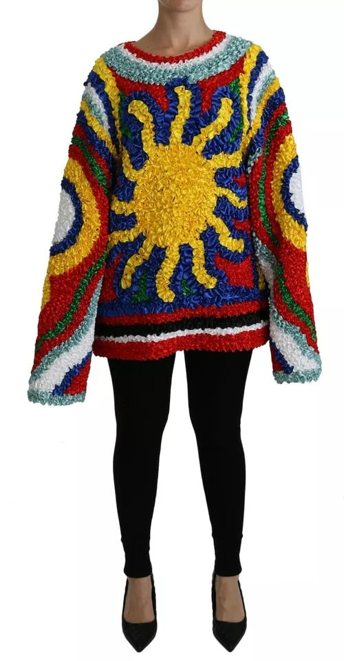 Dolce &amp; Gabbana Flerfarvet Sol Ruffled Top Bluse Sweater