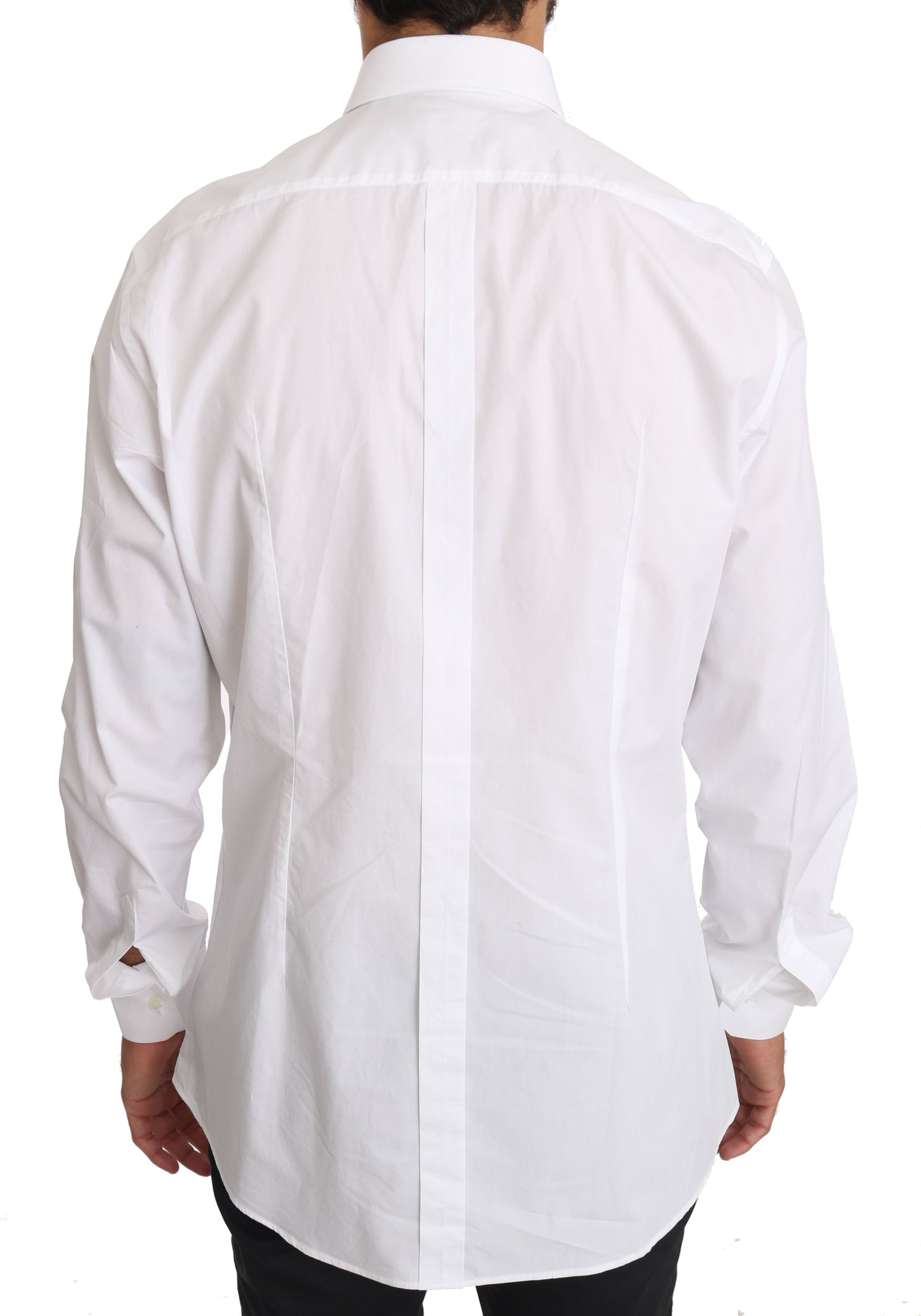 Dolce &amp; Gabbana Elegant Slim Fit Dress Shirt i Pure White