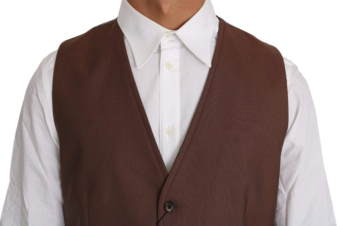 Dolce &amp; Gabbana Slank bronze &amp; grå formel vest Slim Fit