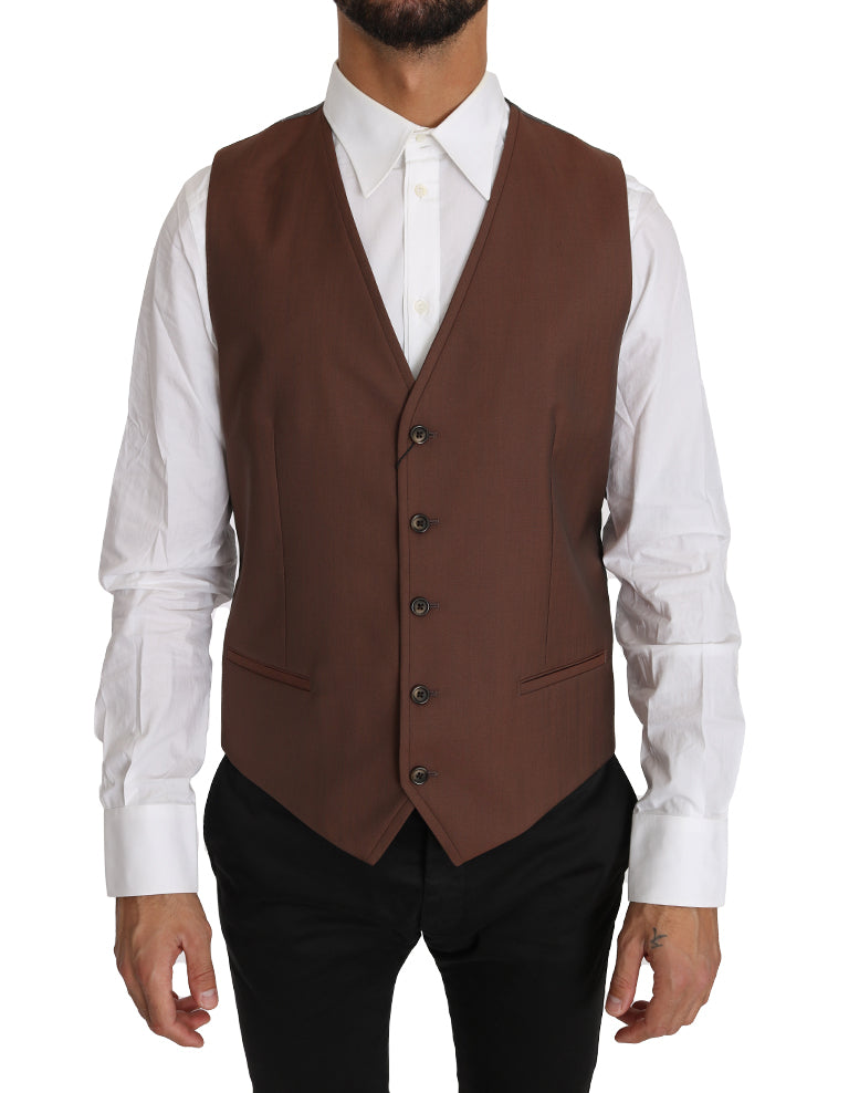 Dolce &amp; Gabbana Slank bronze &amp; grå formel vest Slim Fit