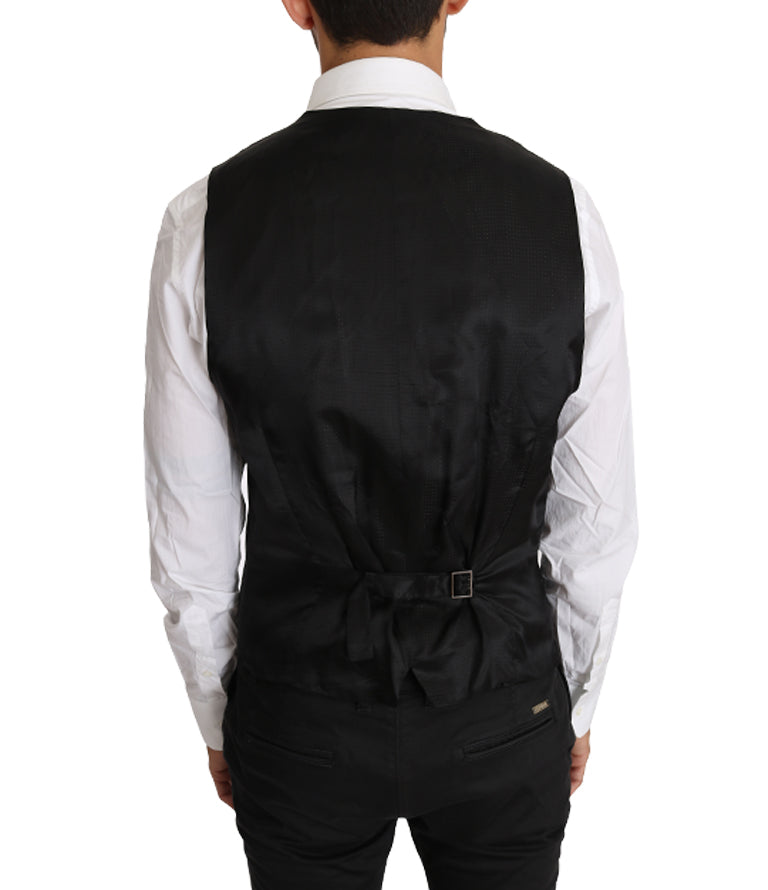 Dolce &amp; Gabbana Elegant Slim Fit grå uldvest