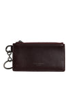 Dolce & Gabbana Brown Calfskin Leather DG Logo Card Holder Wallet