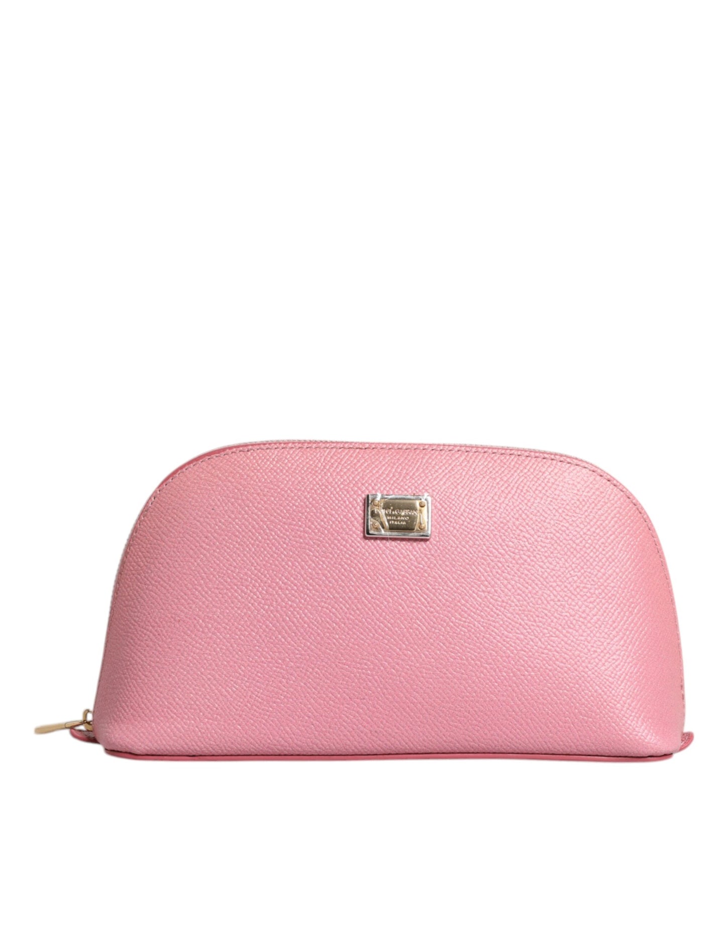 Dolce &amp; Gabbana pink læderpung med DG-logo og lynlås rundt om