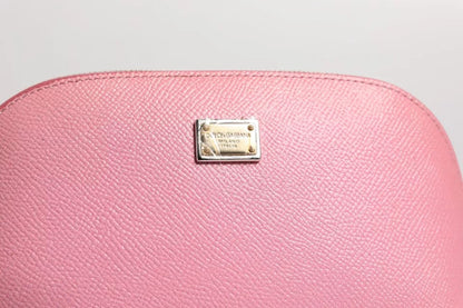 Dolce &amp; Gabbana pink læderpung med DG-logo og lynlås rundt om