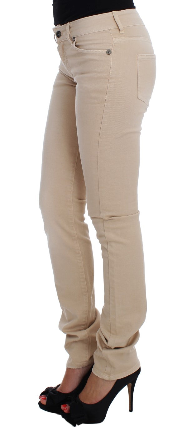 Cavalli Beige Stretch Slim Fit Jeans i bomuld