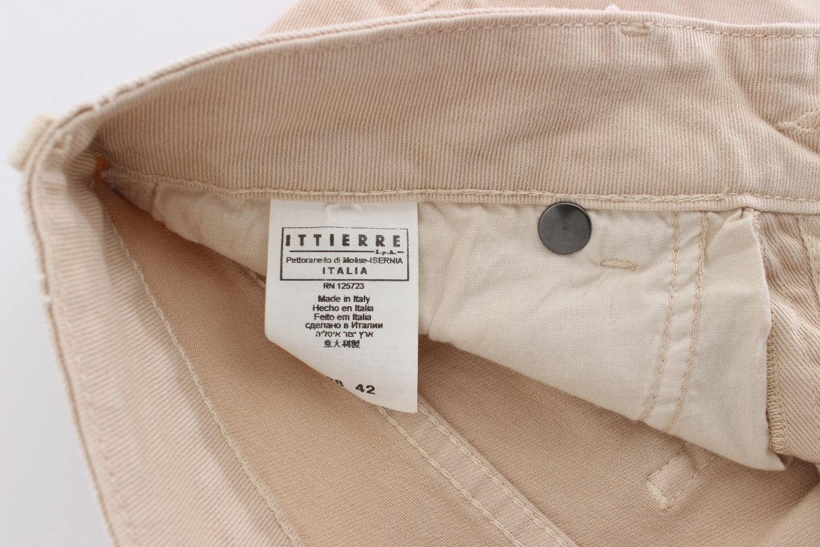 Cavalli Beige Stretch Slim Fit Jeans i bomuld