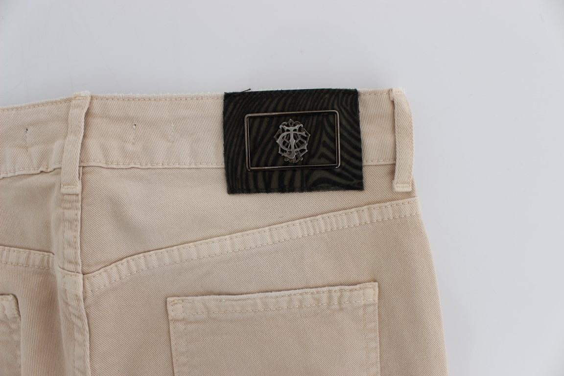 Cavalli Beige Stretch Slim Fit Jeans i bomuld