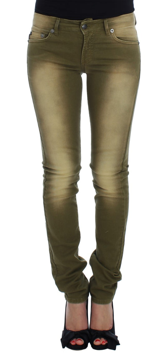 Cavalli Green Slim Fit Stretch Jeans i bomuld