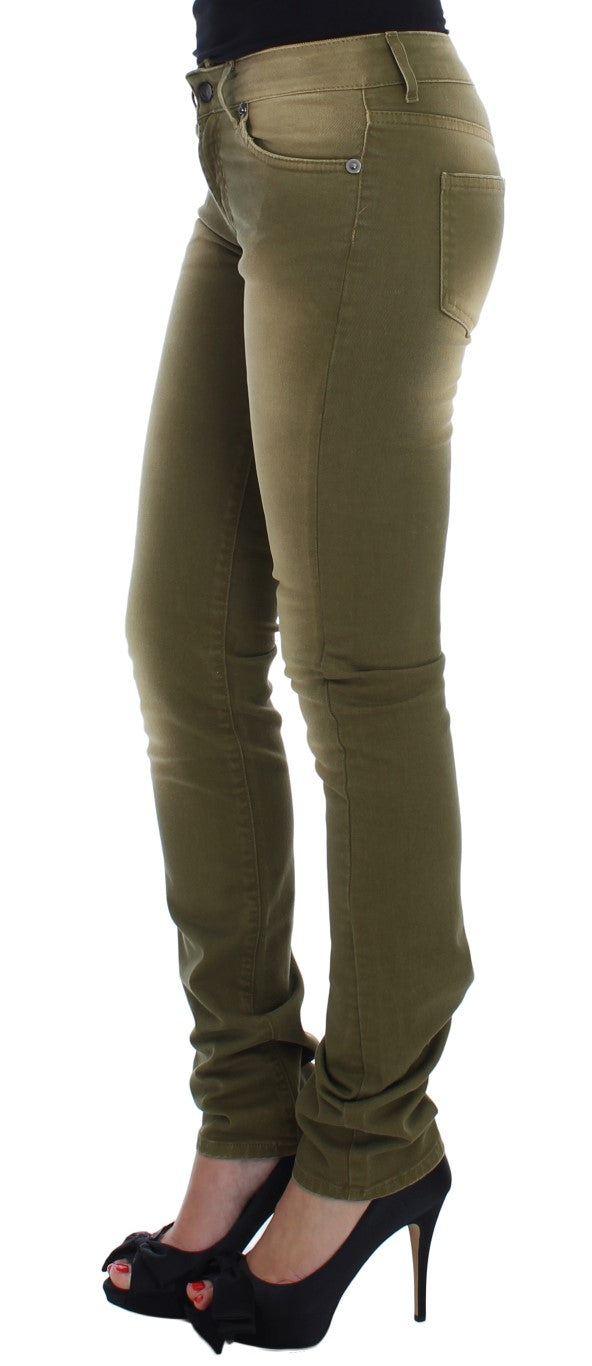 Cavalli Green Slim Fit Stretch Jeans i bomuld