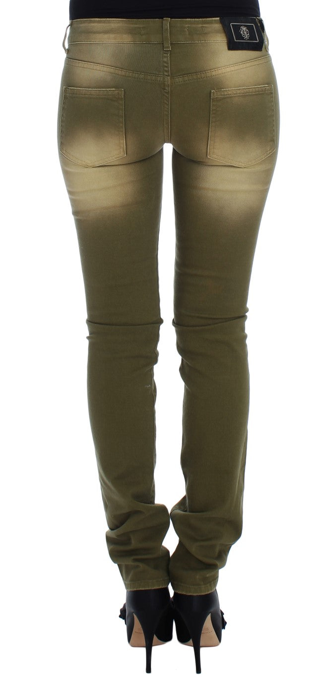 Cavalli Green Slim Fit Stretch Jeans i bomuld