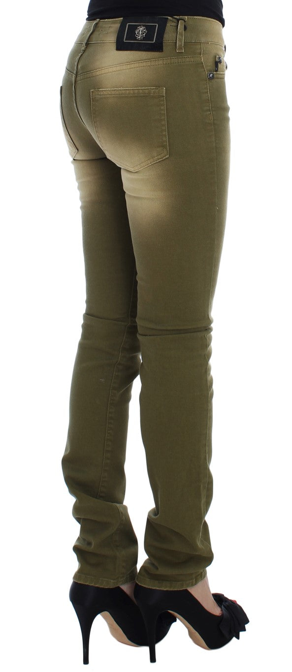 Cavalli Green Slim Fit Stretch Jeans i bomuld