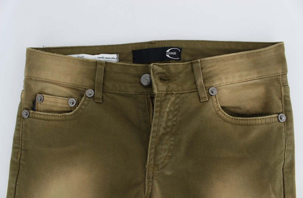 Cavalli Green Slim Fit Stretch Jeans i bomuld